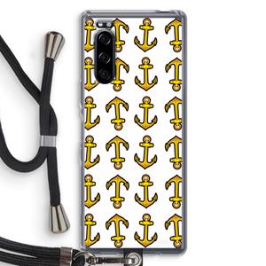 CaseCompany Musketon Anchor: Sony Xperia 5 Transparant Hoesje met koord