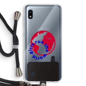 CaseCompany Run The World: Samsung Galaxy A10 Transparant Hoesje met koord