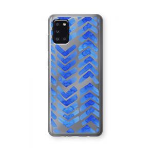 CaseCompany Blauwe pijlen: Samsung Galaxy A31 Transparant Hoesje