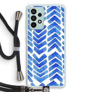 CaseCompany Blauwe pijlen: Samsung Galaxy A52s 5G Transparant Hoesje met koord