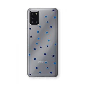 CaseCompany Blauwe stippen: Samsung Galaxy A31 Transparant Hoesje
