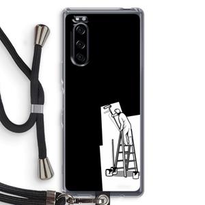 CaseCompany Musketon Painter: Sony Xperia 5 Transparant Hoesje met koord