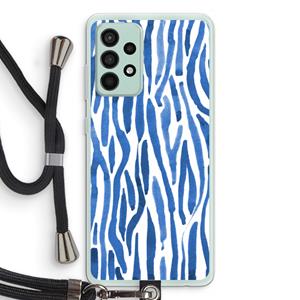 CaseCompany Blauwe nerven: Samsung Galaxy A52s 5G Transparant Hoesje met koord