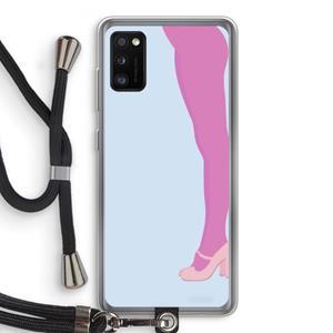 CaseCompany Pink panty: Samsung Galaxy A41 Transparant Hoesje met koord