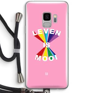 CaseCompany Het Leven Is Mooi: Samsung Galaxy S9 Transparant Hoesje met koord