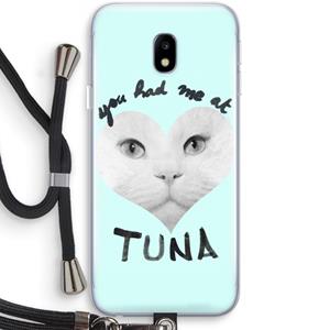 CaseCompany You had me at tuna: Samsung Galaxy J3 (2017) Transparant Hoesje met koord