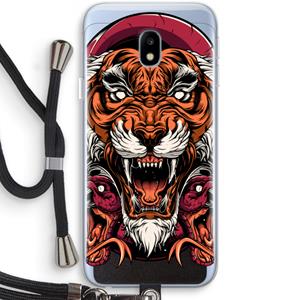 CaseCompany Tiger and Rattlesnakes: Samsung Galaxy J3 (2017) Transparant Hoesje met koord