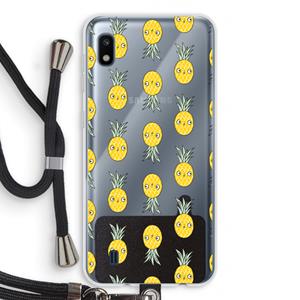 CaseCompany Ananas: Samsung Galaxy A10 Transparant Hoesje met koord