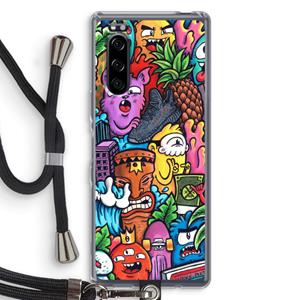 CaseCompany Vexx Mixtape: Sony Xperia 5 Transparant Hoesje met koord
