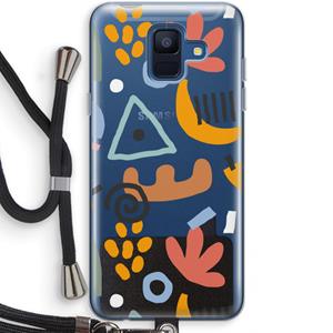 CaseCompany Abstract: Samsung Galaxy A6 (2018) Transparant Hoesje met koord