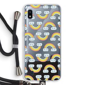 CaseCompany Regenboog: Samsung Galaxy A10 Transparant Hoesje met koord