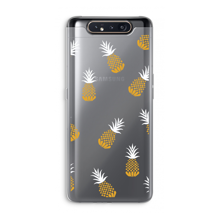 CaseCompany Ananasjes: Samsung Galaxy A80 Transparant Hoesje