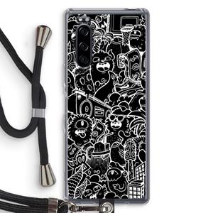 CaseCompany Vexx Black City : Sony Xperia 5 Transparant Hoesje met koord