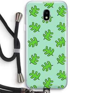 CaseCompany Groene blaadjes: Samsung Galaxy J3 (2017) Transparant Hoesje met koord