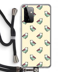 CaseCompany Vogeltjes: Samsung Galaxy A72 5G Transparant Hoesje met koord