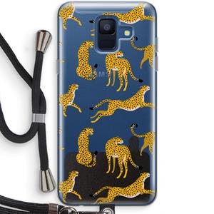 CaseCompany Luipaard: Samsung Galaxy A6 (2018) Transparant Hoesje met koord