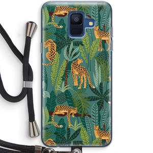 CaseCompany Luipaard 2: Samsung Galaxy A6 (2018) Transparant Hoesje met koord