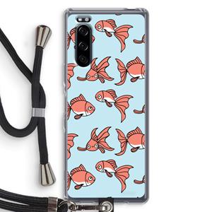CaseCompany Blub: Sony Xperia 5 Transparant Hoesje met koord