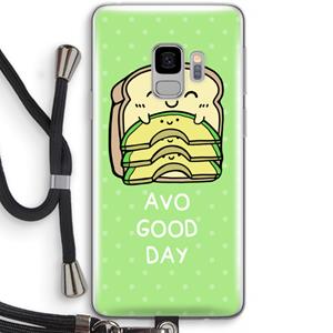 CaseCompany Avo Good Day: Samsung Galaxy S9 Transparant Hoesje met koord