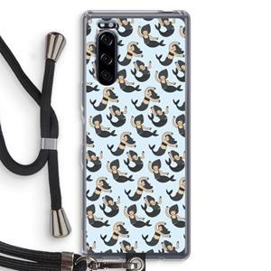CaseCompany Zeemeermin: Sony Xperia 5 Transparant Hoesje met koord