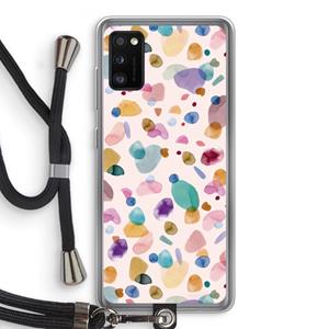 CaseCompany Terrazzo Memphis Pink: Samsung Galaxy A41 Transparant Hoesje met koord