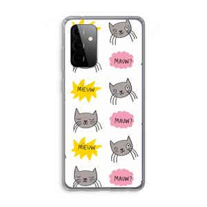 CaseCompany Meow: Samsung Galaxy A72 Transparant Hoesje