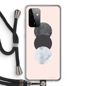 CaseCompany Marmeren cirkels: Samsung Galaxy A72 5G Transparant Hoesje met koord