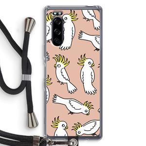 CaseCompany Papegaai: Sony Xperia 5 Transparant Hoesje met koord