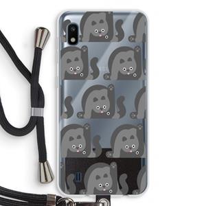 CaseCompany Cats: Samsung Galaxy A10 Transparant Hoesje met koord