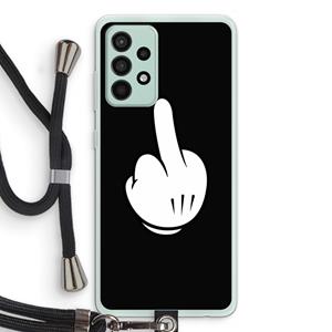 CaseCompany Middle finger black: Samsung Galaxy A52s 5G Transparant Hoesje met koord