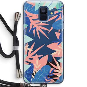 CaseCompany Tropisch: Samsung Galaxy A6 (2018) Transparant Hoesje met koord