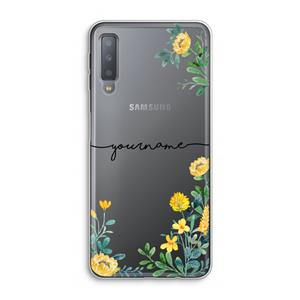 CaseCompany Gele bloemen: Samsung Galaxy A7 (2018) Transparant Hoesje
