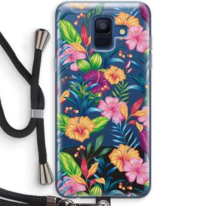 CaseCompany Tropisch 2: Samsung Galaxy A6 (2018) Transparant Hoesje met koord