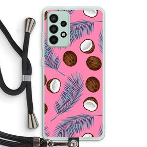 CaseCompany Kokosnoot roze: Samsung Galaxy A52s 5G Transparant Hoesje met koord