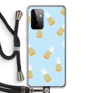 CaseCompany Ananasjes: Samsung Galaxy A72 5G Transparant Hoesje met koord