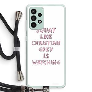 CaseCompany Christian Grey: Samsung Galaxy A52s 5G Transparant Hoesje met koord