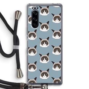 CaseCompany It's a Purrr Case: Sony Xperia 5 Transparant Hoesje met koord