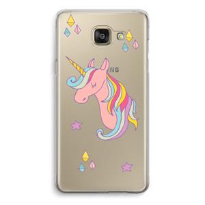 CaseCompany Roze eenhoorn: Samsung Galaxy A5 (2016) Transparant Hoesje