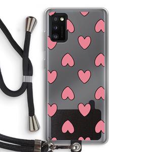CaseCompany Ondersteboven verliefd: Samsung Galaxy A41 Transparant Hoesje met koord