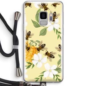 CaseCompany No flowers without bees: Samsung Galaxy S9 Transparant Hoesje met koord
