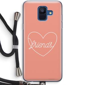 CaseCompany Friends heart: Samsung Galaxy A6 (2018) Transparant Hoesje met koord