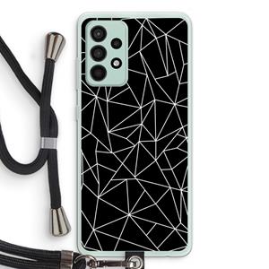 CaseCompany Geometrische lijnen wit: Samsung Galaxy A52s 5G Transparant Hoesje met koord