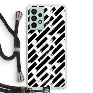 CaseCompany Zwarte vegen: Samsung Galaxy A52s 5G Transparant Hoesje met koord