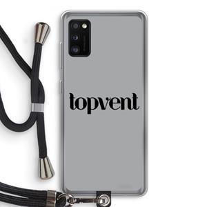 CaseCompany Topvent Grijs Zwart: Samsung Galaxy A41 Transparant Hoesje met koord