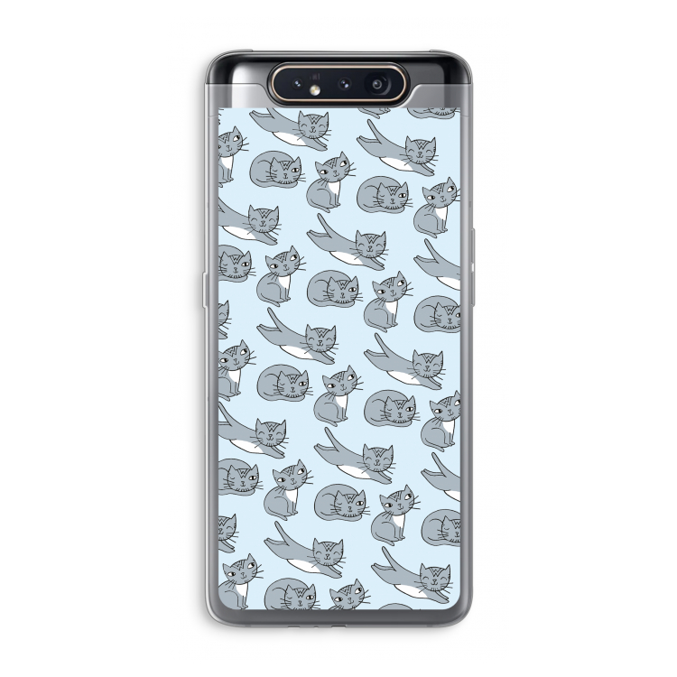 CaseCompany Poezen: Samsung Galaxy A80 Transparant Hoesje