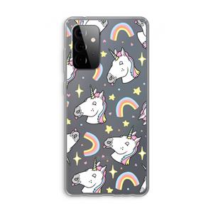 CaseCompany Rainbow Unicorn: Samsung Galaxy A72 Transparant Hoesje