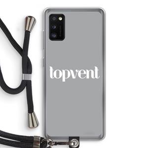 CaseCompany Topvent Grijs Wit: Samsung Galaxy A41 Transparant Hoesje met koord