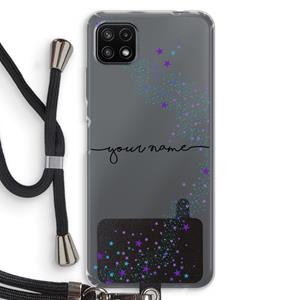 CaseCompany Sterren: Samsung Galaxy A22 5G Transparant Hoesje met koord