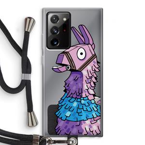 CaseCompany Lama: Samsung Galaxy Note 20 Ultra / Note 20 Ultra 5G Transparant Hoesje met koord