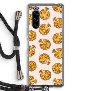 CaseCompany You Had Me At Pizza: Sony Xperia 5 Transparant Hoesje met koord